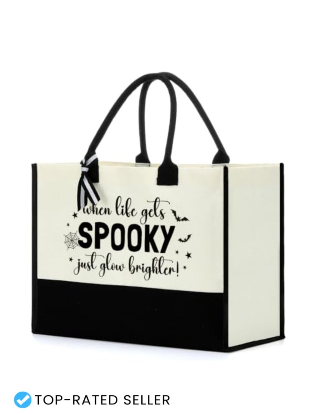 Canvas Tote Bag - Reusable, Water Resistant, Large Capacity